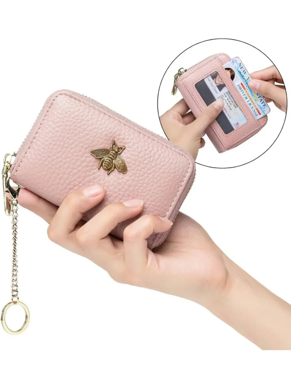 Stylish RFID Small Leather Card Wallet for Women - Secure Credit Card Holder